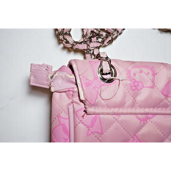 Hello Kitty Pink Quilted Shoulder Bag & Matching Wallet Set – Bow Print – Read - Picture 8 of 15